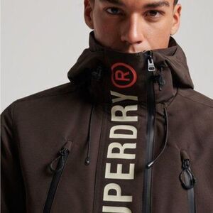 Superdry Windcheater Jacket Coat Brown Size Large